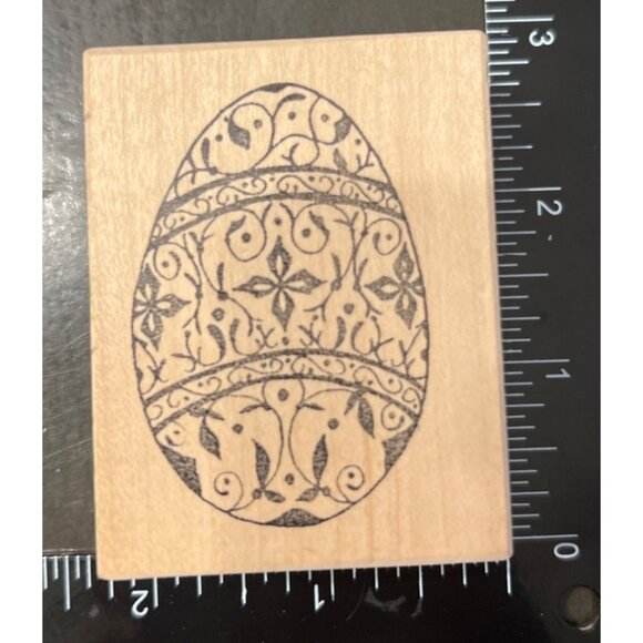 Rare Decorative Easter Egg Wood Mounted Rubber Stamp By The Artful Stamper - Picture 1 of 4